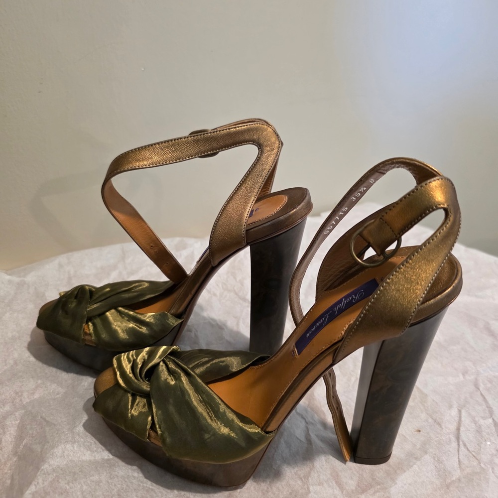 Ralph Lauren Purple Label Bronze and Green Heels
